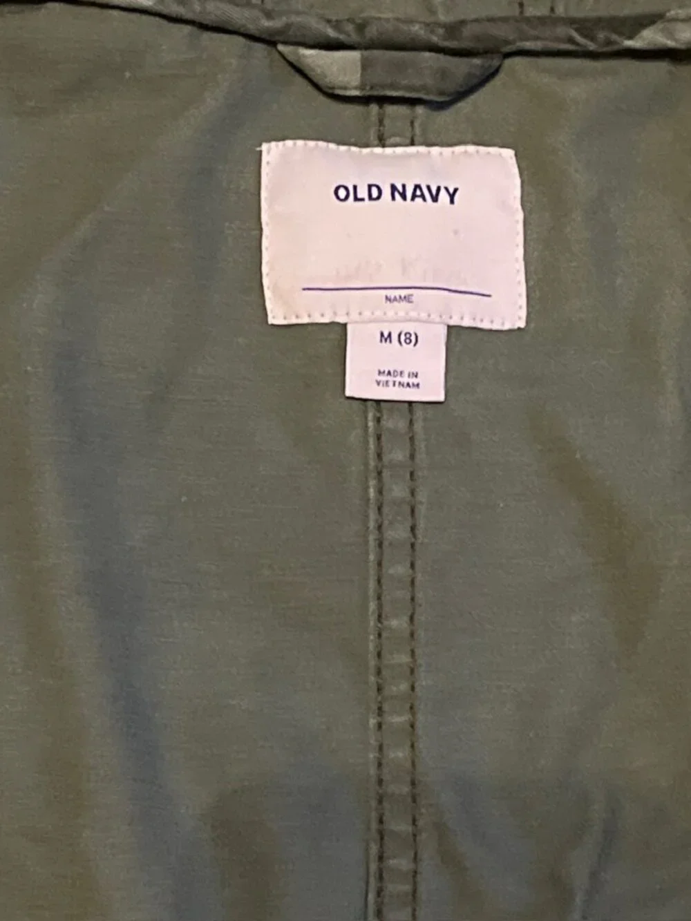 Old Navy Camo Jacket Coat Girls MEDIUM 8 Drawstring Waist Hood Utility